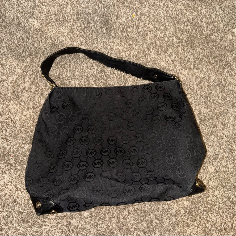 MICHAEL Michael Kors Black Hobo Bag with Textured Finish